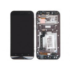 Дисплей в сборе с тачскрином и рамкой крепления для Asus ZenFone Zoom ZX551ML черные с разбора