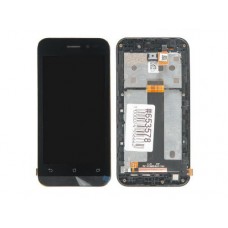 Дисплей в сборе с тачскрином и рамкой крепления для Asus ZenFone Go ZB452KG черные с разбора