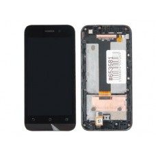Дисплей в сборе с тачскрином и рамкой крепления для Asus ZenFone Go ZB450KL черные с разбора