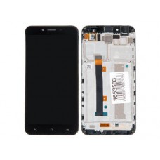 Дисплей в сборе с тачскрином и рамкой крепления для ASUS ZenFone 3 Max ZC553KL черные с разбора