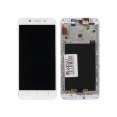Дисплей в сборе с тачскрином и рамкой крепления для ASUS ZenFone 2 Max ZC550KL белые с разбора, модели 3*32GB(процессор 8939)