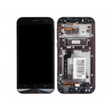 Дисплей в сборе с тачскрином и рамкой крепления для Asus ZenFone Zoom ZX551ML черные с царапинами с разбора