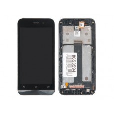 Дисплей в сборе с тачскрином и рамкой крепления для Asus ZenFone Go ZB452KG черные с царапинами с разбора