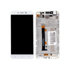 Дисплей в сборе с тачскрином и рамкой крепления для ASUS ZenFone 3 Max ZC553KL белые с царапинами с разбора