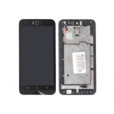 Дисплей в сборе с тачскрином и рамкой крепления для ASUS ZenFone Selfie ZD551KL черные с царапинами с разбора