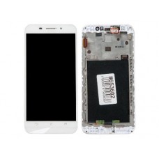 Дисплей в сборе с тачскрином и рамкой крепления для ASUS ZenFone 2 Max ZC550KL белые с царапинами с разбора, модели 3*32GB(процессор 8939)