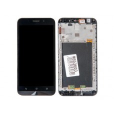 Дисплей в сборе с тачскрином и рамкой крепления для ASUS ZenFone 2 Max ZC550KL черные с царапинами с разбора, модели 3*32GB(процессор 8939)