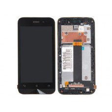 Дисплей в сборе с тачскрином и рамкой крепления черные для Asus ZenFone Go ZB450KL, оригинал
