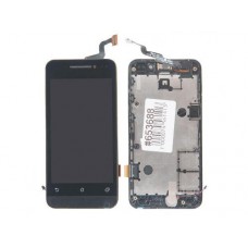 Дисплей в сборе с тачскрином и передней панелью для Asus ZenFone 4 (A400CXG) черный (4.0"), оригинал