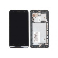 Дисплей в сборе с тачскрином и передней панелью для ASUS Zenfone 2 Laser ZE550KL, черный (б/у, с разбора), царапины