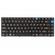 0KN0-A02AR52 Клавиатура для ноутбука DNS 0150931, Pegatron B14Y, Clevo W740, W840 Series, черная с рамкой, гор. Enter