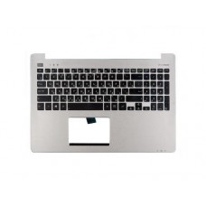 90NB02A0-R31RU0 Клавиатура для ноутбука Asus S551LB с топкейсом, серебристый, черные кнопки, с динамиками, с креплением под HDD [90NB02A0-R31RU0]