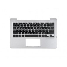 90NB03i1-R31RU0 Клавиатура для ноутбука Asus TX201LA с топкейсом, серебристый, черные кнопки [90NB03i1-R31RU0]