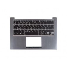 90R-NTH1K1J80Y Клавиатура для ноутбука Asus U38DT с топкейсом темно-серая панель, черные кнопки, с подсветкой [90R-NTH1K1J80Y]