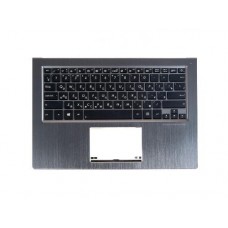 90NB02P1-R31RU0 Клавиатура для ноутбука Asus UX302LA с топкейсом, темно стальная панель, черные кнопки [90NB02P1-R31RU0]