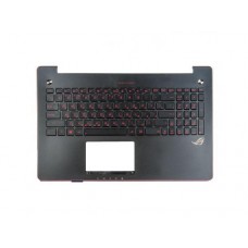 90NB04L3-R31RU0 Клавиатура для ноутбука Asus G550JK с топкейсом , черная панель, малиновая окантовка, с подсветкой [90NB04L3-R31RU0]