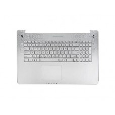 90NB0201-R31UI0 Клавиатура для ноутбука ASUS N750JV с топкейсом, серебристая панель, с подсветкой, с тачпадом [90NB0201-R31UI0], CZ раскладка
