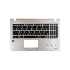 006433-006896 Клавиатура для ноутбука Asus F540L, F540S, R540L, R540S, R540Y, X540L, X540S, X540Y с топкейсом, золотистый (с разбора)