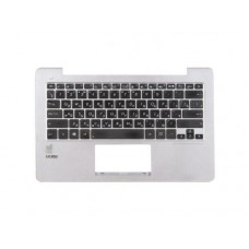13NB0311AP0221 Клавиатура для ноутбука Asus TX201LA с топкейсом, серебристая, черные кнопки [13NB0311AP0221] (с разбора)