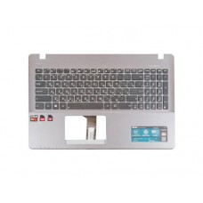 13N0-PPA0301 2B Клавиатура для ноутбука Asus X550Z, X550DP с топкейсом, стальная, черные кнопки [13N0-PPA0301 2B] (с разбора)