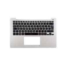 90NB00L2-R31AF0 Клавиатура для ноутбука Asus X201E с топкейсом, серебристая, черные кнопки [90NB00L2-R31AF0] (с разбора),AF раскладка