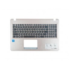 13NB0B01AP0301 Клавиатура для ноутбука Asus X540L, X540S с топкейсом, светло-бронзовая, черные кнопки (с разбора)