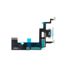 Шлейф с разъемом зарядки для Apple iPhone XR, голубой
