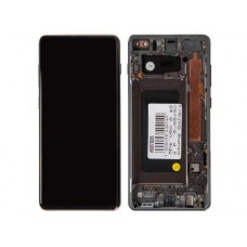 Дисплей в сборе с тачскрином и передней панелью для Samsung Galaxy S10 Plus SM-G975 черный, оригинал