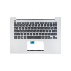 90NB02Y1-R31UI0 Клавиатура для ноутбука Asus S301LA, S301LP с топкейсом, серебристая, черные кнопки [90NB02Y1-R31UI0, 13NB02Y1AM0221] UI(английская раскладка) (с разбора)