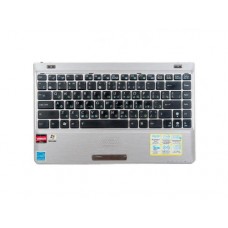 13GOA1Y3AP010-10 Клавиатура для ноутбука Asus 1201T с топкейсом, серебристый, черные кнопки, с тачпадом [13GOA1Y3AP010-10] (с разбора)