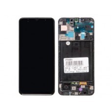 Дисплей в сборе с тачскрином и передней панелью для Samsung Galaxy A50 (SM-A505F) черный оригинал