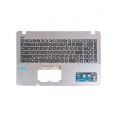 13NB00T1AP1211 Клавиатура для ноутбука Asus X550VA, X550 серия с топкейсом, стальная, черные кнопки [13NB00T1AP1211] сильные потертости и царапины (с разбора)