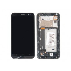 Дисплей в сборе с тачскрином и передней панелью для ASUS ZenFone Go ZB551KL черный (б/у, с разбора, немного выгоревший экран)