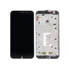 Дисплей в сборе с тачскрином и рамкой крепления для ASUS ZenFone 2 Max ZC550KL черные с разбора, без шлейфа зарядки