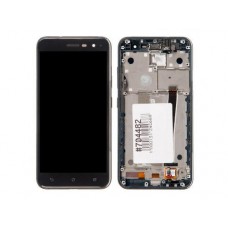 Дисплей в сборе с тачскрином и рамкой крепления для ASUS ZenFone 3 ZE552KL черный, с разбора, царапины