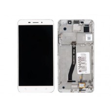Дисплей в сборе с тачскрином и рамкой крепления для ASUS ZenFone 3 Lazer ZC551KL белый, с разбора