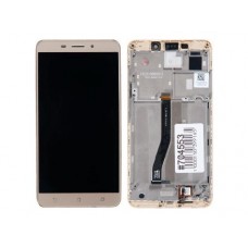 Дисплей в сборе с тачскрином и рамкой крепления для ASUS ZenFone 3 Lazer ZC551KL золотой, с разбора