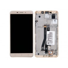 Дисплей в сборе с тачскрином и рамкой крепления для ASUS ZenFone 3 Lazer ZC551KL золотой, с разбора, сильные царапинами