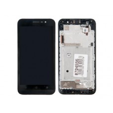 Дисплей в сборе с тачскрином и рамкой крепления для ASUS ZenFone Go ZB500KG черный с разбора