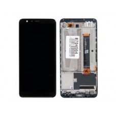 Дисплей в сборе с тачскрином и рамкой крепления для ASUS Zenfone Max Plus (M1) ZB570TL черный, с разбора, царапины