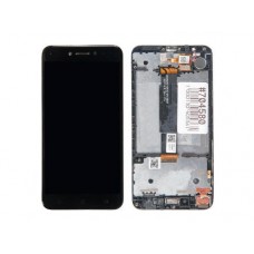 Дисплей в сборе с тачскрином и передней панелью для Asus ZenFone Live ZB501KL б/у черный, с разбора,царапины