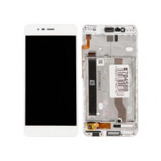 Дисплей в сборе с тачскрином и передней панелью для Asus ZenFone 3 Max ZC520TL белый б/у, с разбора
