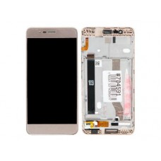 Дисплей в сборе с тачскрином и передней панелью для Asus ZenFone 3 Max ZC520TL золотистый б/у, с разбора, сильные царапины