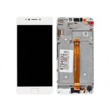 Дисплей в сборе с тачскрином и передней панелью для Asus ZenFone 4 Max ZC520KL белый б/у, с разбора