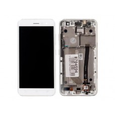 Дисплей в сборе с тачскрином и передней панелью для Asus ZenFone 4 Max ZE520KL белый б/у, с разбора, царапины