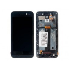 Дисплей в сборе с тачскрином и рамкой крепления для Asus ZenFone Go ZB452KG черный, с разбора, сильные царапины