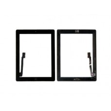 Тачскрин с кнопкой Home и клейкой лентой для iPad 3 черный (белые точки на рамке)