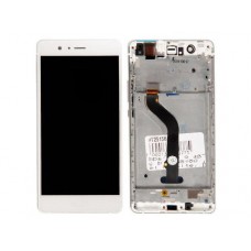 Дисплей в сборе с тачскрином и средней частью для Huawei P9 Lite, белый