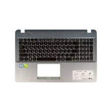 Клавиатура для ноутбука Asus X541U, X541S, K541U, K541S, S541U , S541L, A541U, A541S, F541U, F541S, D541S, R541S с топкейсом, серый-серебристый (с разбора)