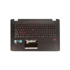 Клавиатура для ноутбука ноутбука Asus GL752V, GL752VW с топкейсом, с подсветкой, черная (с разбора)
